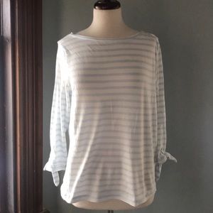 J.crew NWOT striped tie sleeve tee